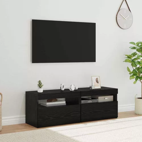vidaXL TV szekrény 2 pcs Fekete tölgy 60 x 35 x 40 cm Faanyag