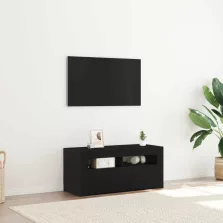 vidaXL TV szekrény Fekete tölgy 90 x 35 x 40 cm Faanyag
