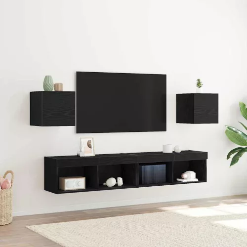 vidaXL TV szekrény 2 pcs Fekete tölgy 30,5 x 30 x 30 cm Faanyag