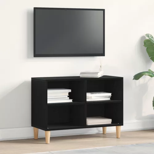 vidaXL Fekete tölgy TV szekrény - 69.5x30x50 cm, Mérnöki fából készült