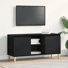 vidaXL TV Szekrény Fa Lábbal Fekete Tölgy 102x35x50 cm