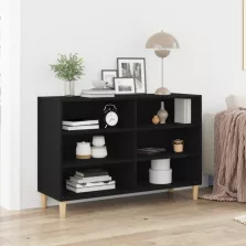   vidaXL Fekete tölgyfa oldalszekrény 103,5x35x70 cm Műszaki fa