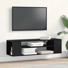   vidaXL Falra szerelhető TV szekrény, fekete tölgy, 100x30x26,5 cm, műgyanta