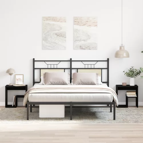 vidaXL 2 db Éjjeli szekrény Fekete Tölgy 40x30x40 cm Mérnöki fa