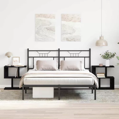 vidaXL Éjjeliszekrény 2 pcs Fekete tölgy 50 x 30 x 51,5 cm Faanyag