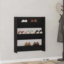   vidaXL Fali cipőtartó polcokkal Fekete tölgy 80 x 18 x 90 cm Faanyag