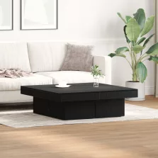   vidaXL Kávézóasztal Fekete Tölgy 90x90x28 cm Mérnöki Fa