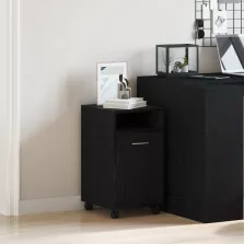   vidaXL Kerekes Oldalszekrény Fekete tölgy 33 x 38 x 60 cm Faanyag