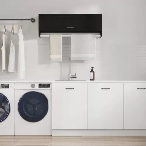 vidaXL Ruhásszekrény fiókkal Fekete tölgy 100 x 32,5 x 35 cm Faanyag