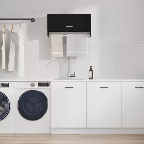 vidaXL Ruhásszekrény fiókkal Fekete tölgy 70 x 32,5 x 35 cm Faanyag