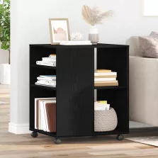   vidaXL Tárolószekrény kerékkel Fekete tölgy 60 x 53 x 72,5 cm Faanyag