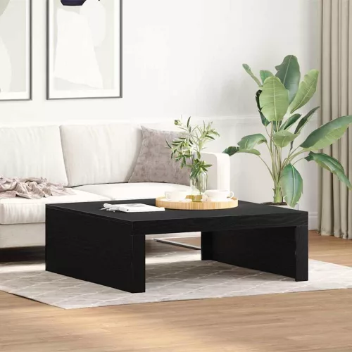 vidaXL Dohányzóasztal Fekete tölgy 100 x 100 x 35 cm Faanyag