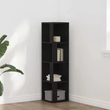 vidaXL Sarokpolcok Fekete tölgy 33 x 33 x 132 cm Faanyag