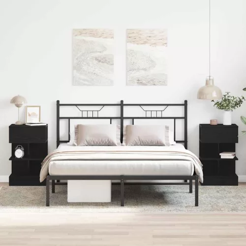 vidaXL Éjjeliszekrény 2 pcs Fekete tölgy 40 x 35 x 65 cm Faanyag