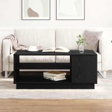   vidaXL Dohányzóasztal Fekete tölgy 102 x 55 x 43 cm Faanyag