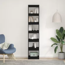 vidaXL Fekete Tölgy Könyvespolc - 40x30x198 cm Műanyag