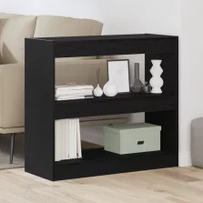 vidaXL Fekete Tölgy Könyvespolc - 80x30x72 cm