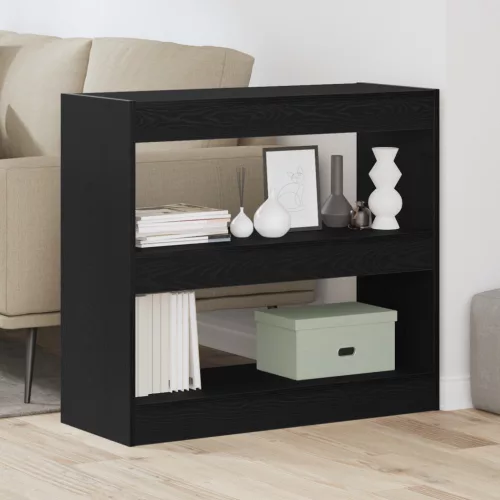 vidaXL Fekete Tölgy Könyvespolc - 80x30x72 cm