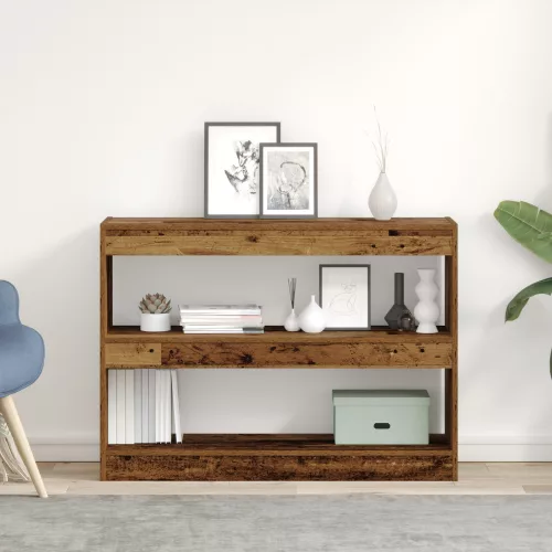 vidaXL Könyvespolc / Szobaelválasztó Régi Fa, 100x30x72 cm, Mérnöki Fából Készült