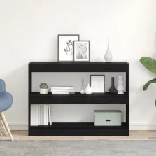   vidaXL Könyvespolc/Szobaelválasztó Fekete Tölgy 100x30x72 cm Műbútor