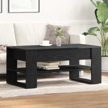   vidaXL Dohányzóasztal Fekete tölgy 102 x 55 x 45 cm Faanyag