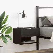   vidaXL Éjjeliszekrény fiókkal Fekete tölgy 46 x 30 x 30 cm Faanyag