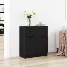 vidaXL Fekete tölgy oldalaszekrény 60x30x70 cm Szerelt fa