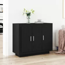 vidaXL Fekete Tölgy oldalszekrény 92x35x75 cm Mérnök Fa