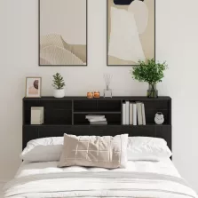   vidaXL Főágyfejléc Szekrény Fekete Tölgyből - 160 x 19 x 103.5 cm, mérnöki fából.