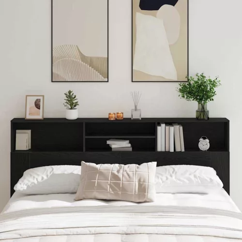 vidaXL Fejhajtó szekrény Fekete tölgy 200 x 19 x 103,5 cm Faanyag