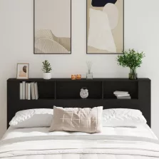 vidaXL Fejtámla Szekrény Fekete Tölgy 200x18,5x104,5 cm