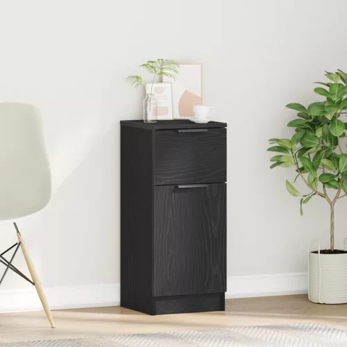 vidaXL Oldalszekrény Fekete Tölgy 30x30x70 cm Iparilag Gyártott Fa