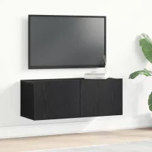   vidaXL TV szekrény 2 pcs Fekete tölgy 80 x 30 x 30 cm Faanyag