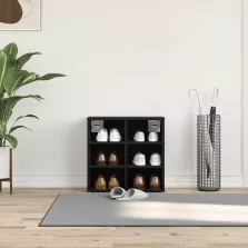   vidaXL Cipőszekrény polcokkal Fekete tölgy 52 x 30 x 50,5 cm Faanyag