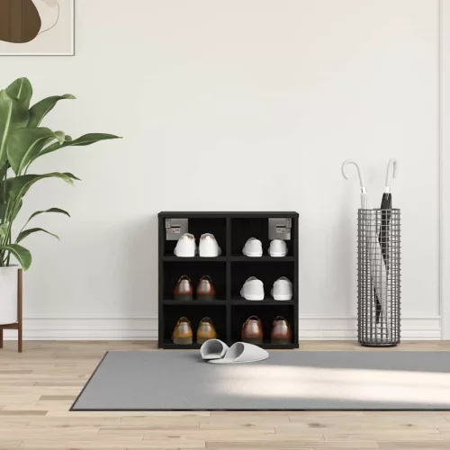 vidaXL Cipőszekrény polcokkal Fekete tölgy 52 x 30 x 50,5 cm Faanyag