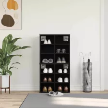   vidaXL Cipőszekrény 2 pcs Fekete tölgy 52 x 30 x 50,5 cm Faanyag