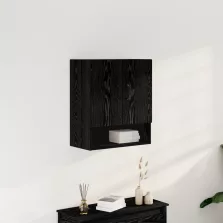 vidaXL Fali Szekrény Fekete Tölgy 60x30x70 cm Mérnöki Fa