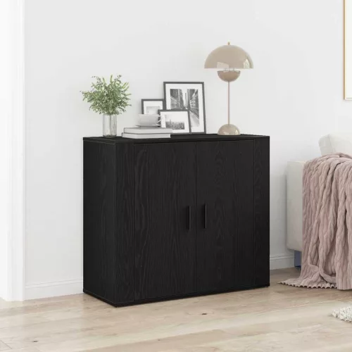 vidaXL Széf Fekete tölgy 80 x 33 x 70 cm Faanyag