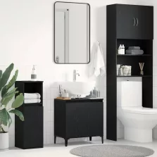   vidaXL Fürdőszobai mosdószekrény Fekete tölgy 58 x 33 x 60 cm Faanyag