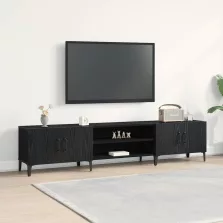vidaXL TV szekrény Fekete tölgy 180 x 31,5 x 40 cm Faanyag