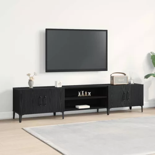 vidaXL TV szekrény Fekete tölgy 180 x 31,5 x 40 cm Faanyag