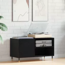   vidaXL Hanglemez szekrény ajtóval Fekete tölgy 85 x 38 x 48 cm Faanyag