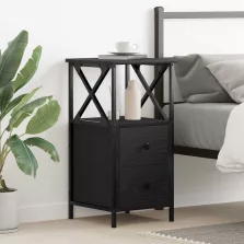   vidaXL Éjjeliszekrény fiókkal Fekete tölgy 34 x 35,5 x 70 cm Faanyag