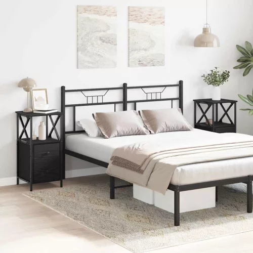 vidaXL Éjjeliszekrény 2 pcs Fekete tölgy 34 x 35,5 x 70 cm Faanyag