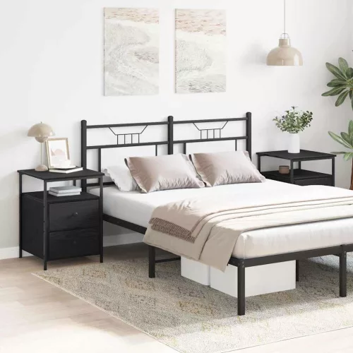 vidaXL Éjjeliszekrény 2 pcs Fekete tölgy 34 x 35,5 x 50 cm Faanyag