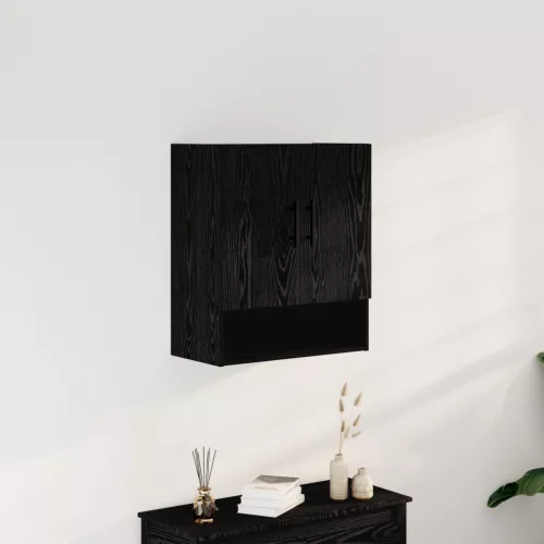 vidaXL Fali Szekrény Fekete Tölgy 60x31x70 cm Mérnöki Fa