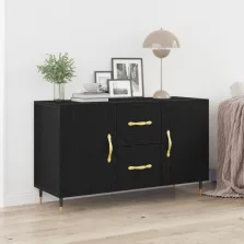   vidaXL Oldalszekrény Fekete Tölgy 100x36x60 cm Mérnöki Fa