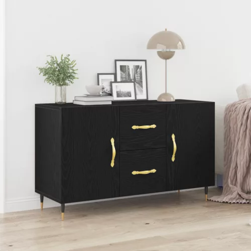 vidaXL Oldalszekrény Fekete Tölgy 100x36x60 cm Mérnöki Fa