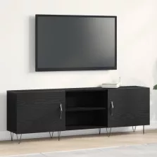 vidaXL TV Szekrény Fekete Tölgy 150x30x50 cm Műanyag Fa