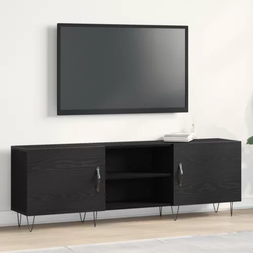 vidaXL TV Szekrény Fekete Tölgy 150x30x50 cm Műanyag Fa